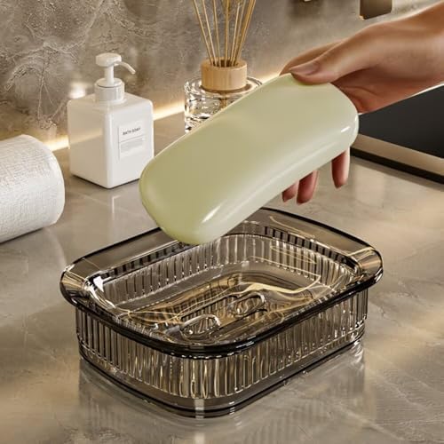 FABEILAI Suction Soap Holder - Powerful Vacuum Gray
