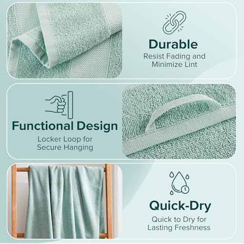 Comfort Spaces Turkish Bath Towel Set 35x70 Seafoam Green 1