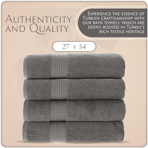MAURA Basics Turkish Cotton Bath Towel Set 27x54 Space Gray
