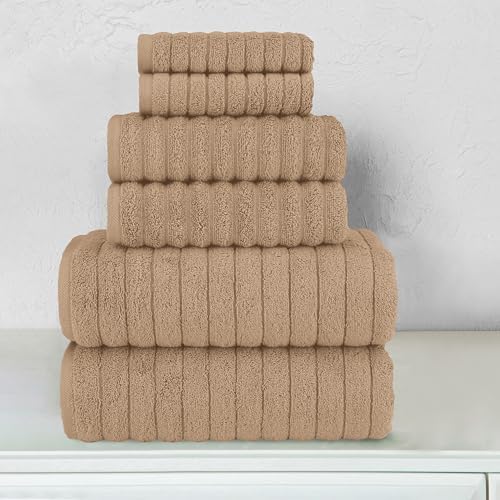 Elegant Comfort 6-Piece Turkish Cotton Towel Set Taupe