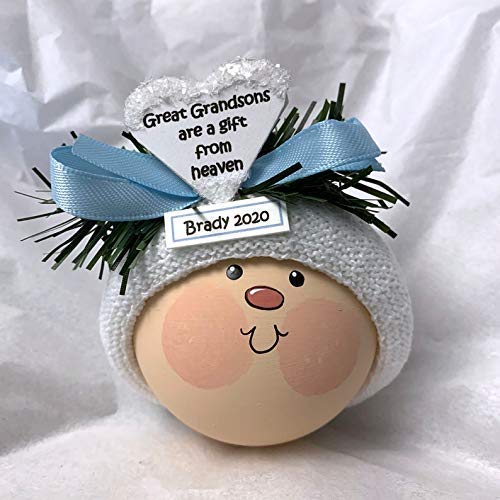 Handmade Great Grandson Christmas Ornament with Heart Verse