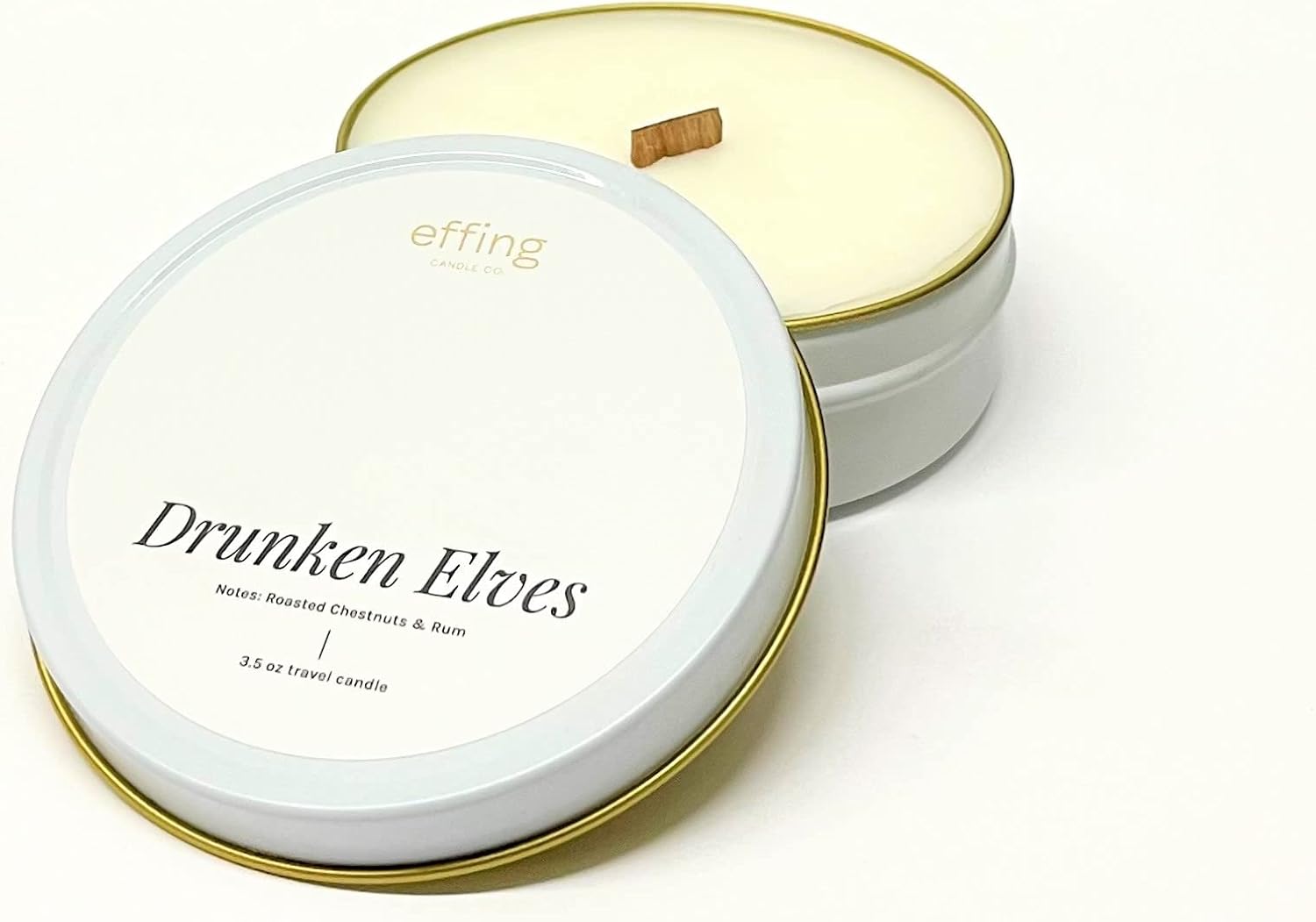 Effing Candle Co Travel Candle 35 oz Rum Drunken Elves