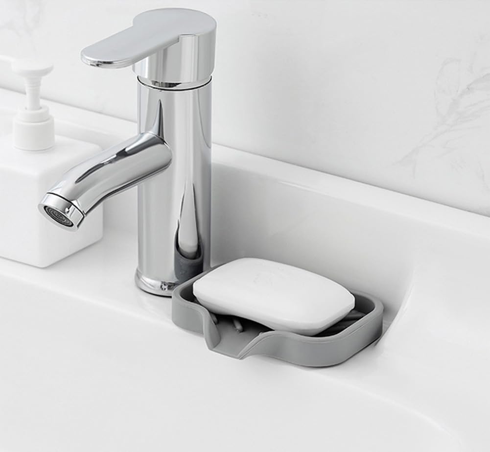 AKOAK 1 Pack Silicone Soap Dish Rack for Sink and Bathroom