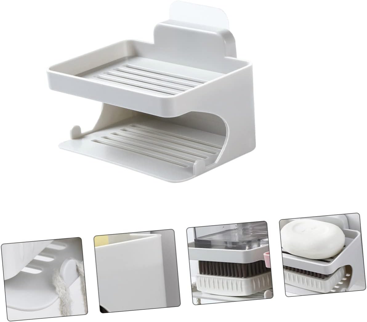 ABOOFAN Double Layer Hanging Soap Rack for Bathroom