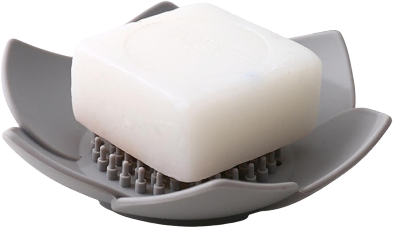 Lotuss Silicone Bar Soap Holder - Multi-Drainage Lightweight Durable Bathroom Soap Dish