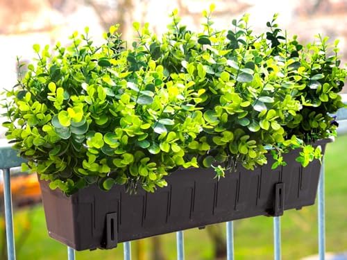 Thinktral Artificial Flowers for Outdoors 16 Pcs UV Resistant Fake Plants