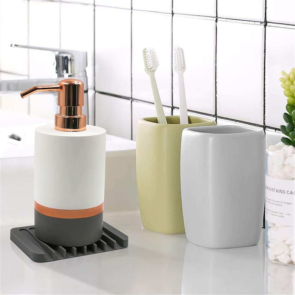 AKOAK Silicone Soap Dish Holder Self-Draining Gray