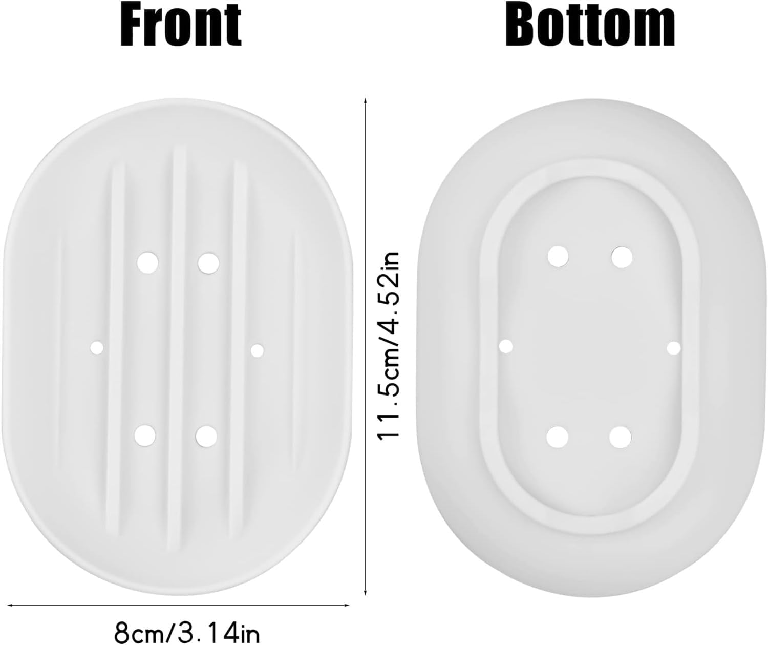 2pcs Silicone Soap Dish with Drain and Non-Slip Design