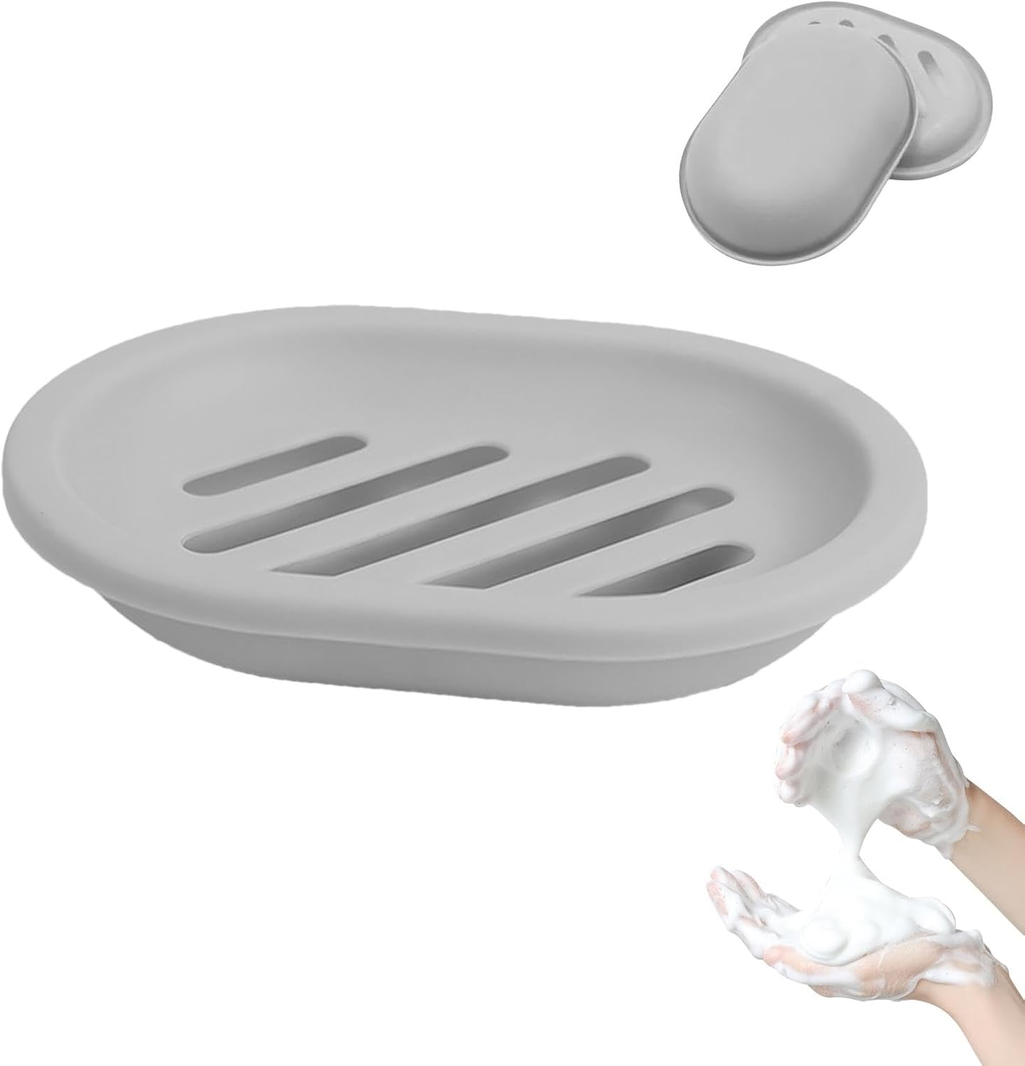 Sturdy Soap Holder with Drain 52x398x1 Inch Gray