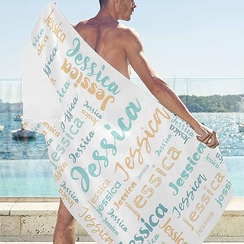 Artsadd Custom Beach Towel with Initials for Kids Adults