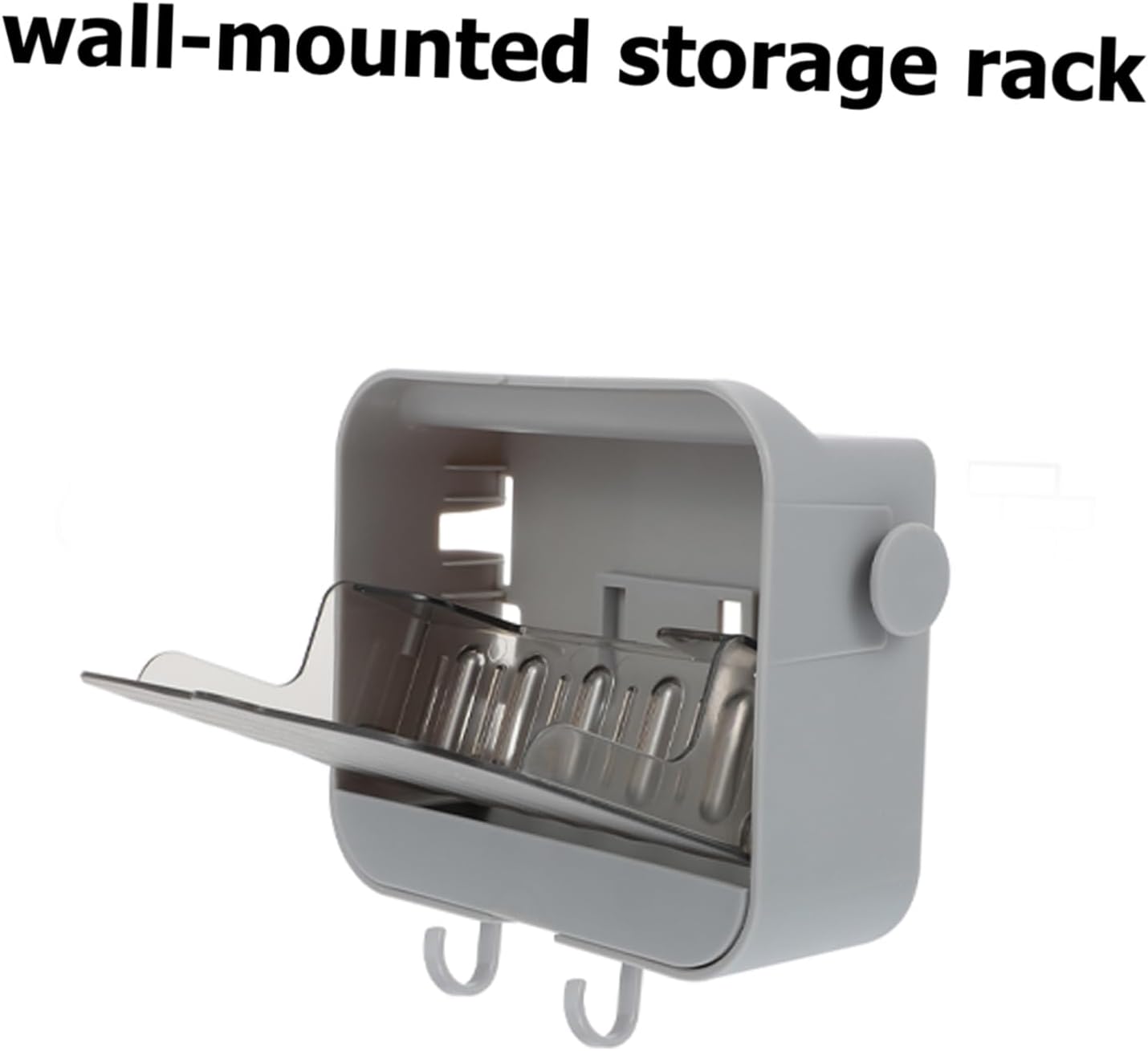 MAGICLULU 2 Hook Wall Mount Soap Dish for Bathroom and Kitchen