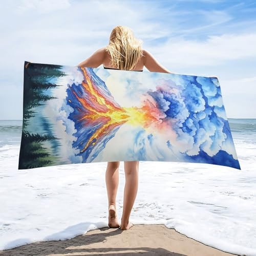 Nature Volcanoes Fluffy Oversized Beach Towel 32x64 Inch