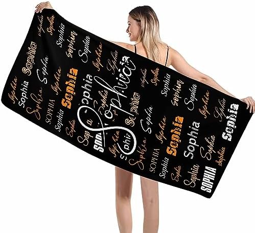 Artsadd Personalized Beach Towel for Kids with Name
