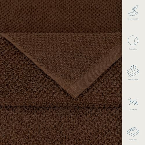 CASA COPENHAGEN Popcorn Textured 6-Piece Towel Set - Toffee Brown