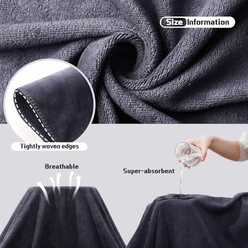 Mixweer 24-Piece Bath Towel Set Dark Grey Microfiber