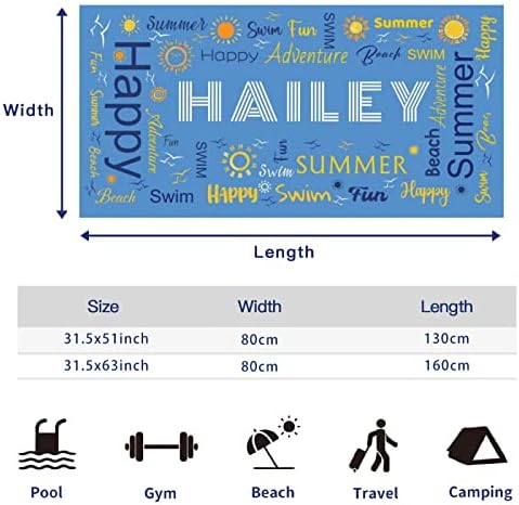 Personalized Beach Towel with Name Text 1