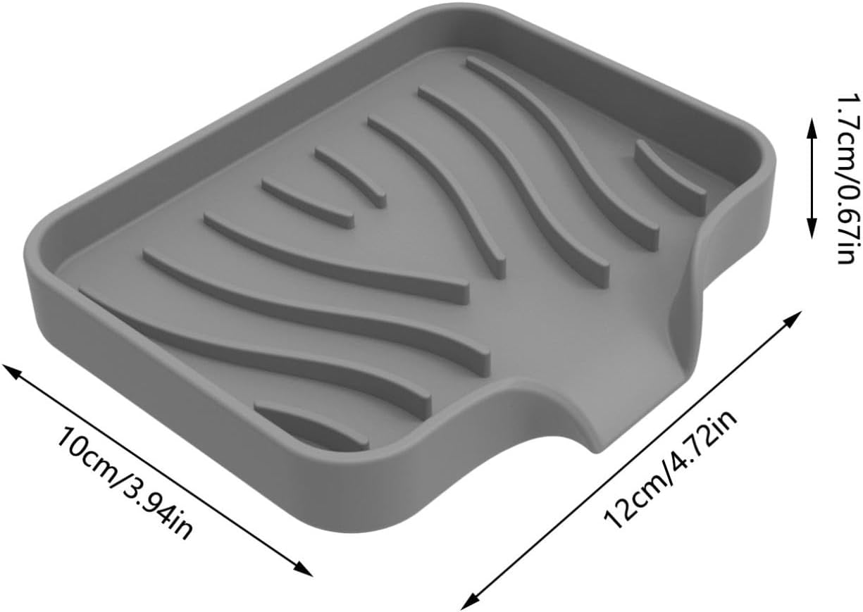 2PCS Silicone Soap Dish with Drain and Sponge Holder
