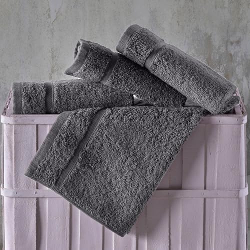 Hawmam Linen 13x13 Inch Face Towels 12 Pack Grey