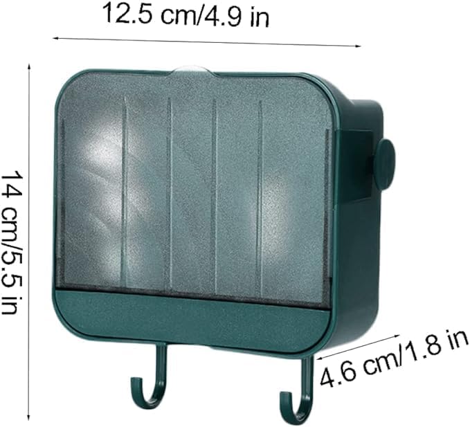Simple Wall Mounted Soap Box with Drainage and Lid White