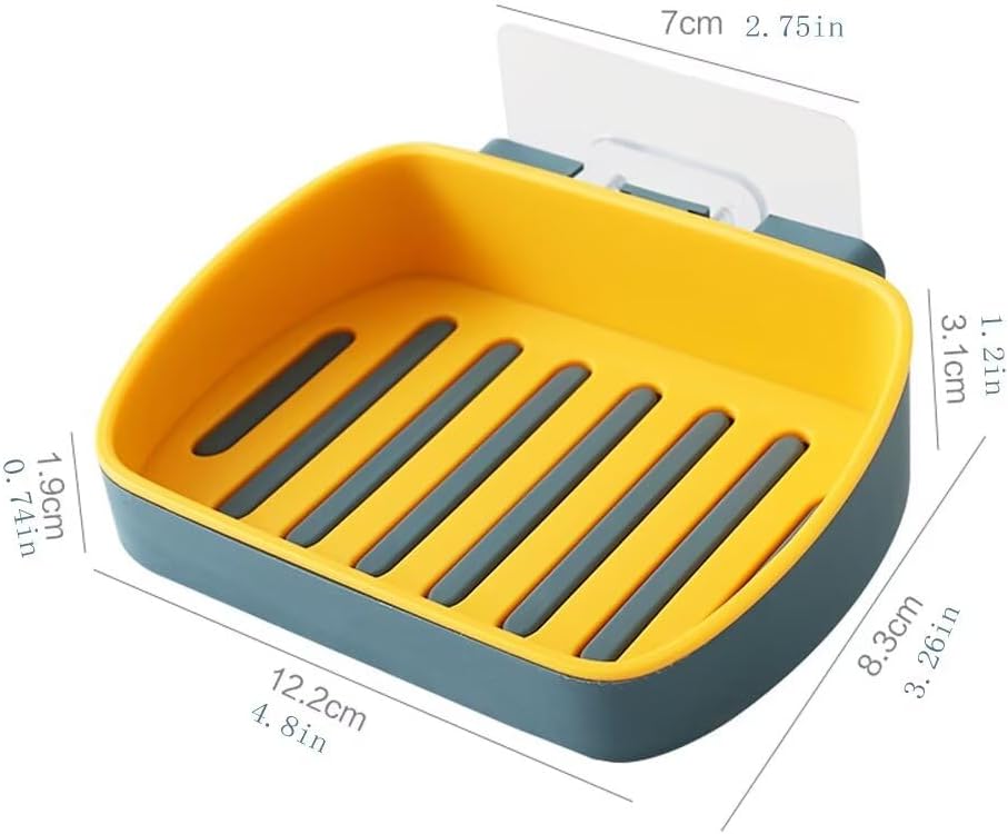 Draining Soap Dish with Water Tray Holder Gray