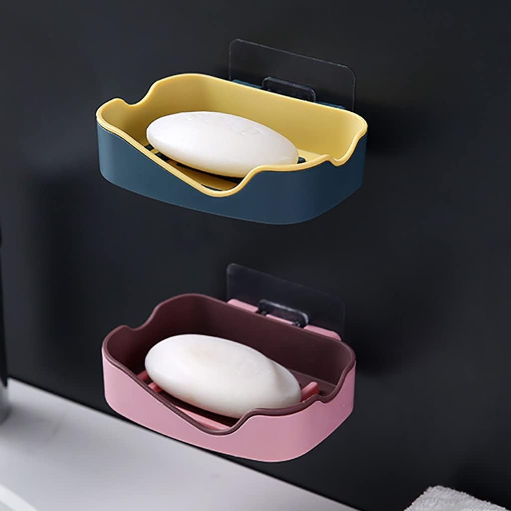 Wall-Mounted Plastic Soap Holder with Drainage