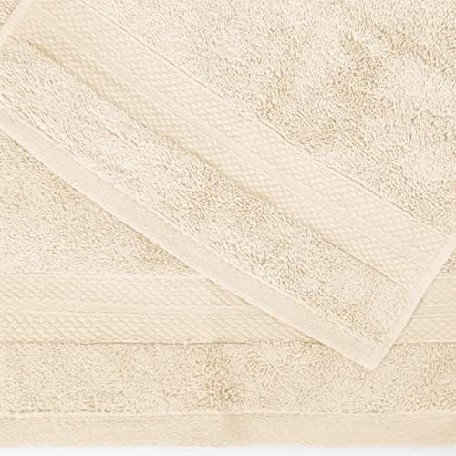 Superior Turkish Cotton 12-Piece Face Towel Set Ivory