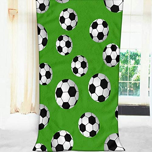 Moslion Comfy Bath Towel Soccer Green Large 64x32 Inches 1