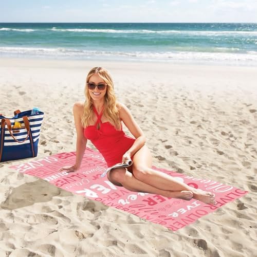 Personalized Beach Towel with Name Custom Dark Blue
