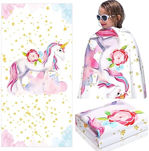 Boao Unicorn Microfiber Beach Towel Glitter Pink
