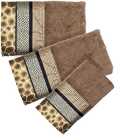 Popular Bath Safari Stripes Towel Set 3 Pieces