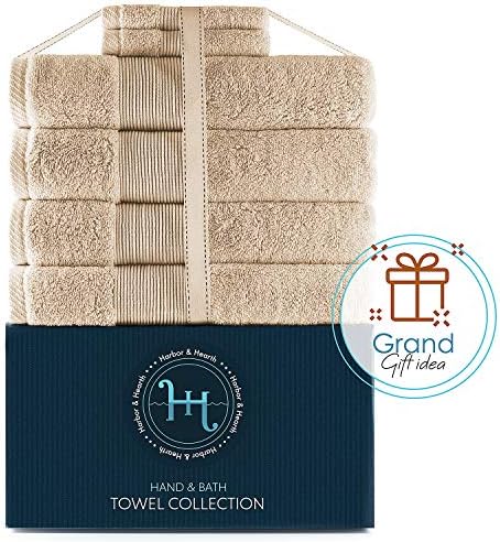 Hearth Harbor Beige Cream Bath Towel Set of 6
