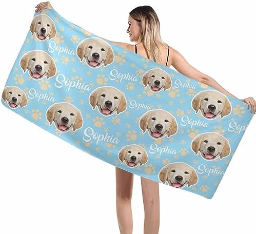 Artsadd Personalized Beach Towel with Name Initial