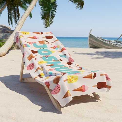 Custom Ice Cream Design Beach Towel for Kids