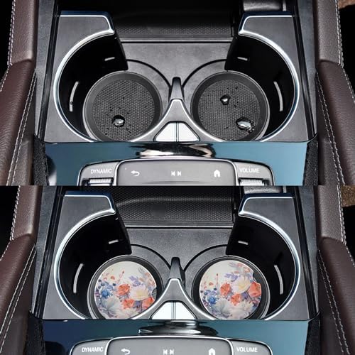 Takiito Floral Car Cup Holder Coasters 2 Pack