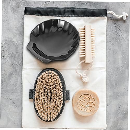 HOLIDYOYO Seashell Soap Dish Black Acrylic Bar Soap Holder