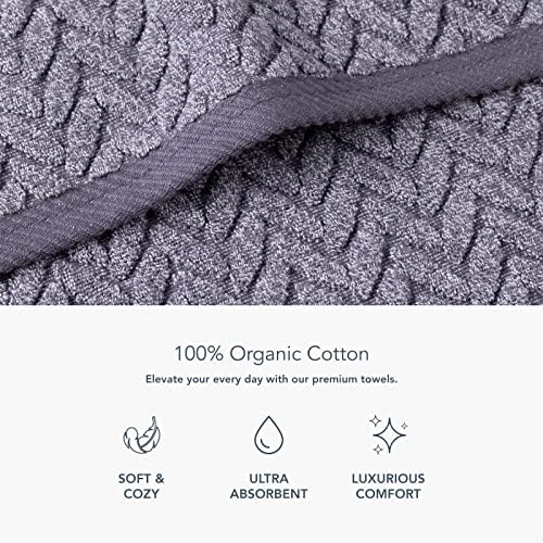 TexereSilk Organic Cotton Jacquard Towel Set - 650 GSM 6 Piece