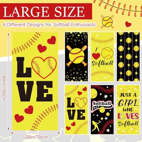Moukeren 6 Pack Softball Beach Towels - Quick Drying Microfiber