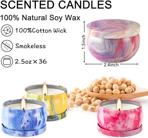 36-Pack Scented Candles Gift Set for Women