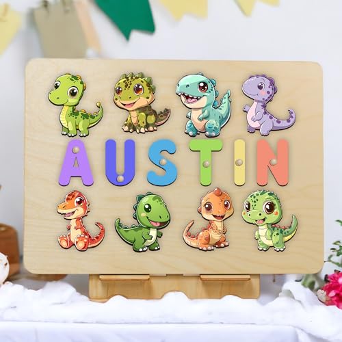 Personalized Dinosaur Puzzle Montessori Toy for Kids