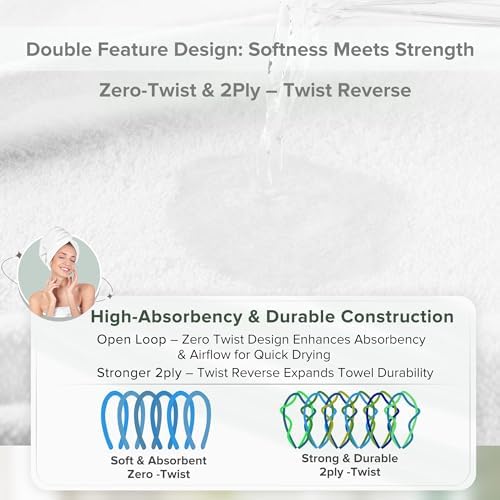 Comfort Spaces Extra Large 4-Piece Bath Towel Set 30x60
