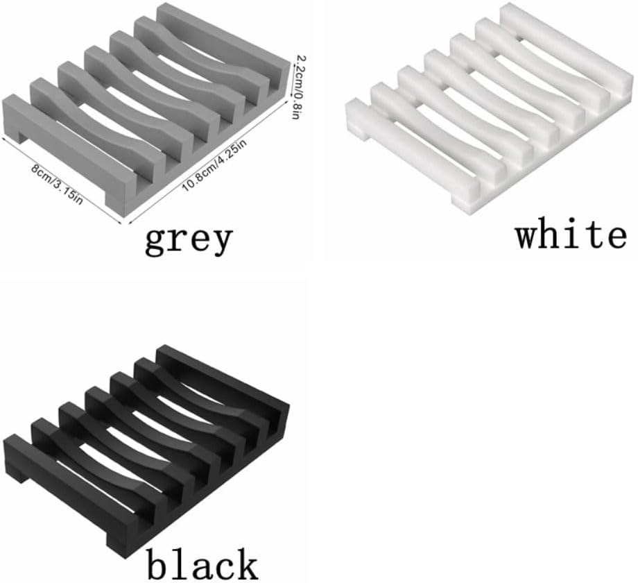 Self Draining Silicone Soap Dish for Shower and Kitchen