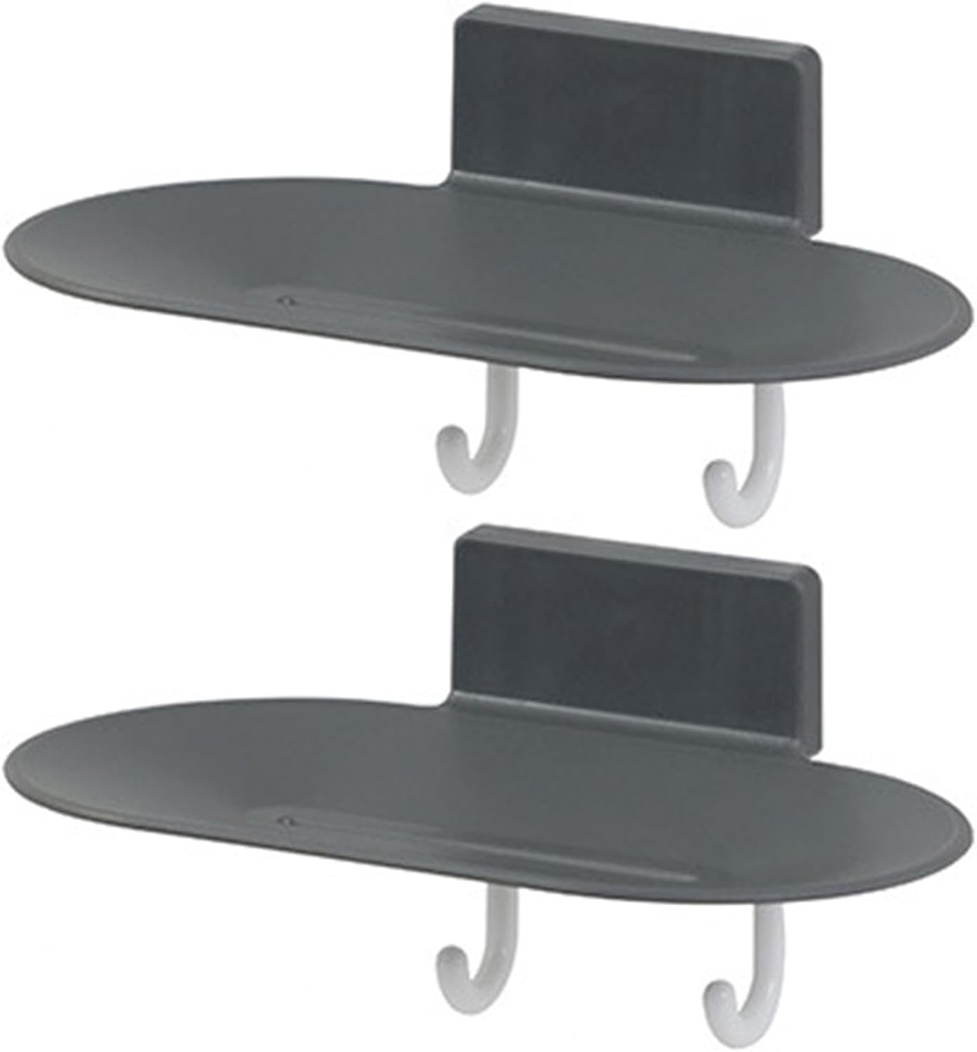 Curfair 2Pcs Wall Mount Soap Holder with No Trace Adhesive Dark Gray