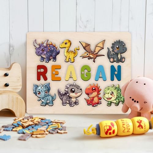 Personalized Name Dinosaur Puzzle Montessori Toy 1