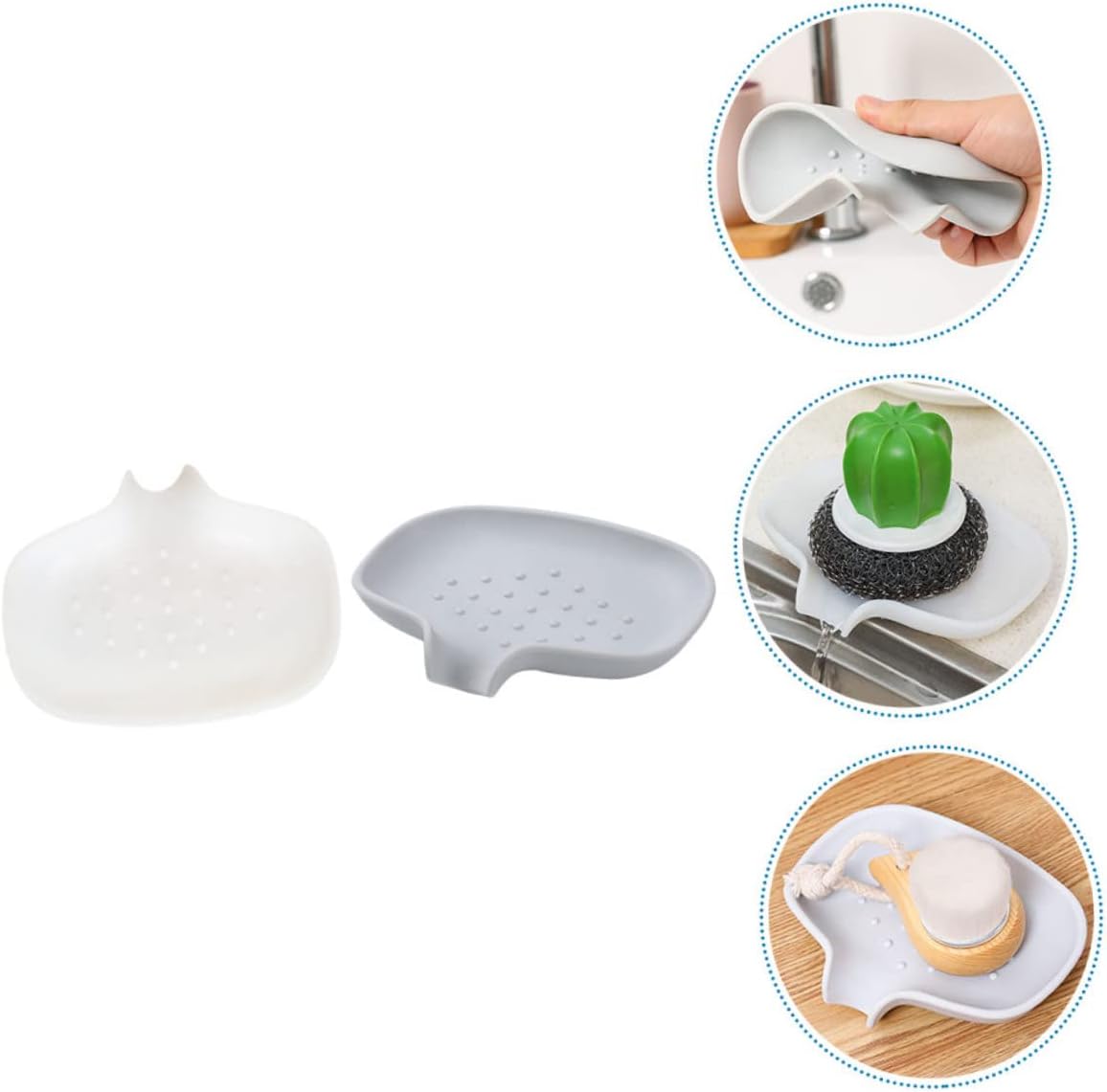 2pcs Portable Leak-Proof Soap Case with Anti-Slip Drainage