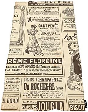 Moslion Retro Vintage Newspaper Bath Towel Set