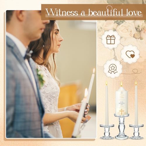 MTLEE 3 Unity Candles with Candle Holder for Wedding Ceremony 1
