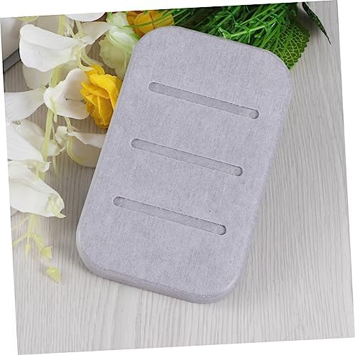Amosfun Diatomite Soap Dish Holder for Quick Drying Grey