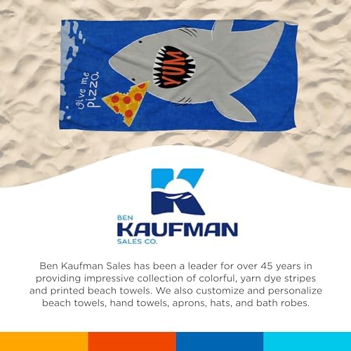 Ben Kaufman Printed Beach Towel Set - Shark Bite Pack of 2