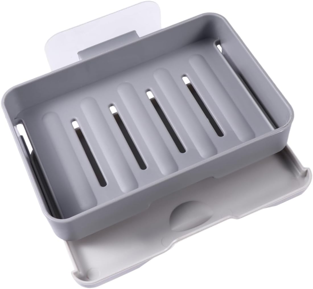Wall-Mounted Soap Dish Draining Holder for Bathroom Kitchen