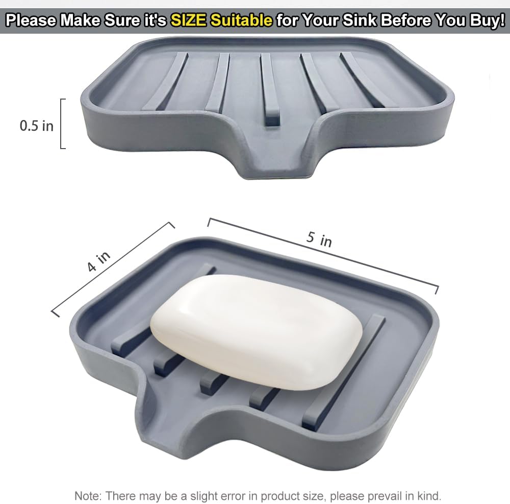 Silicone Self Draining Soap Dish with Non-Slip Base